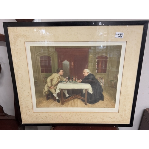 1522 - An early framed and glazed print signed T Hamilton Crawford.