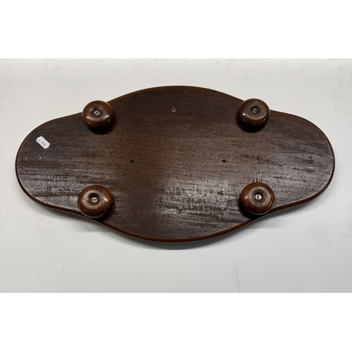 1177 - A Victorian mahogany and beadwork tray.