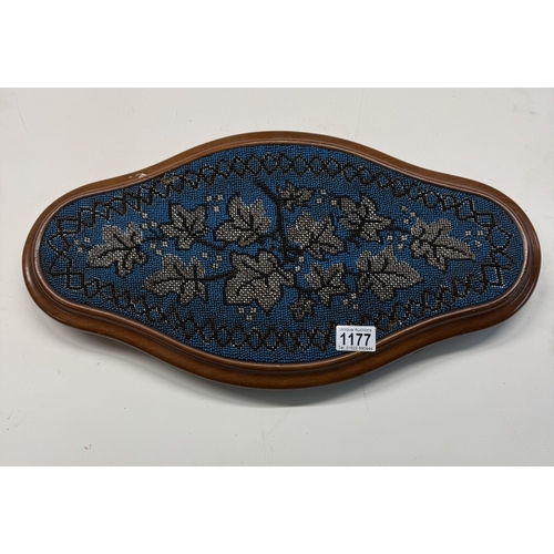 1177 - A Victorian mahogany and beadwork tray.