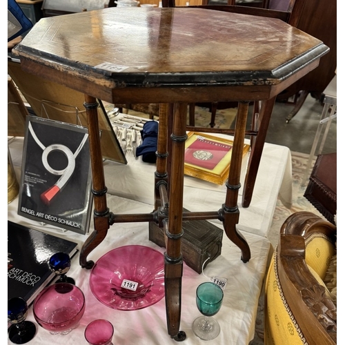 1189 - An early 20th century octagonal mahogany inlaid occasional table.