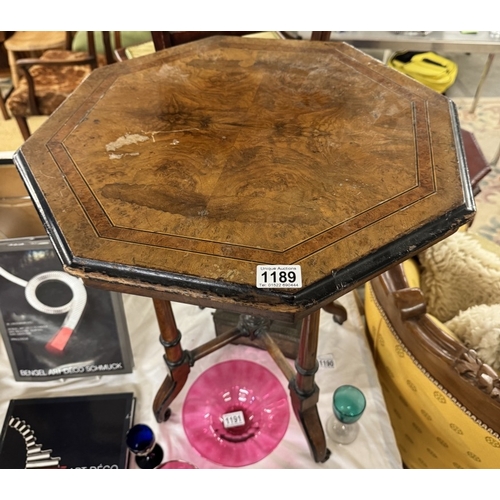 1189 - An early 20th century octagonal mahogany inlaid occasional table.