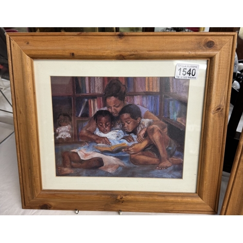 1540 - 2 Framed & glazed Sharon Wilson prints including The Reading