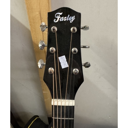 1556 - A Farley acoustic guitar with soft case.