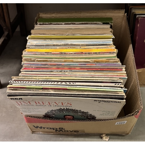 1569 - 3 Large boxes of vinyl records including box sets