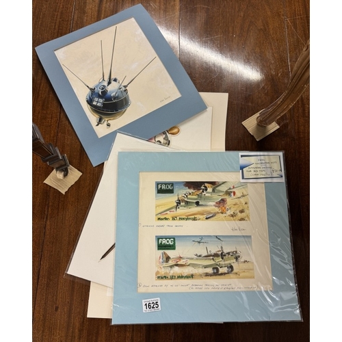 1625 - A quantity of Ken Rush original artwork including suggested design for frog construction kit for box... 