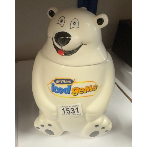 1531 - A McVities Penguin biscuit barrel & McVities iced gems Polar Bear buscuit barrel