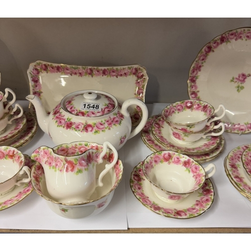 1548 - A Royal Doulton Baby Rose tea set