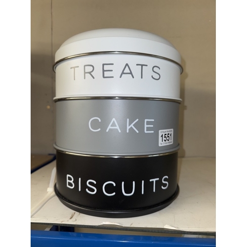 1551 - A 3 piece stacking cake/biscuit tin