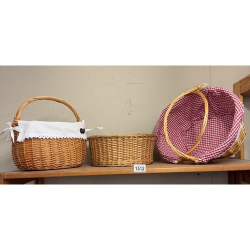 1512 - 2 new wicker baskets