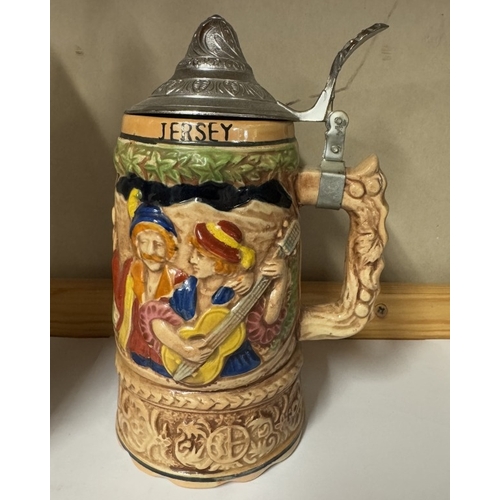 1521 - 2 beer steins with lids & 1 other