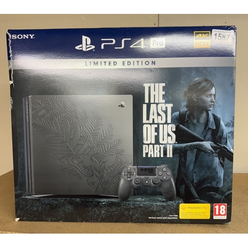 1587 - A limited Edition PlayStation 4 Pro console The Last Of Us Part II (Box is A/F)