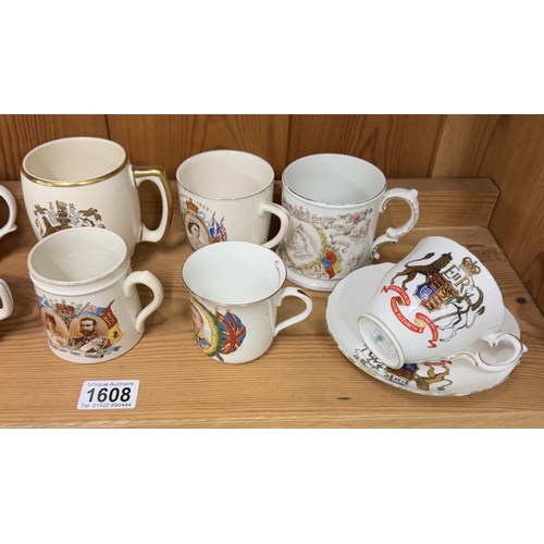 1608 - A quantity of Royalty cups & saucers & mugs