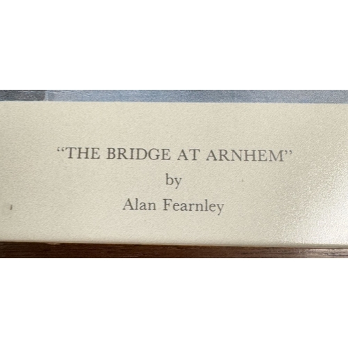 1611 - A framed & glazed signed print 'The bridge at Arnhem' by Alan Frearley