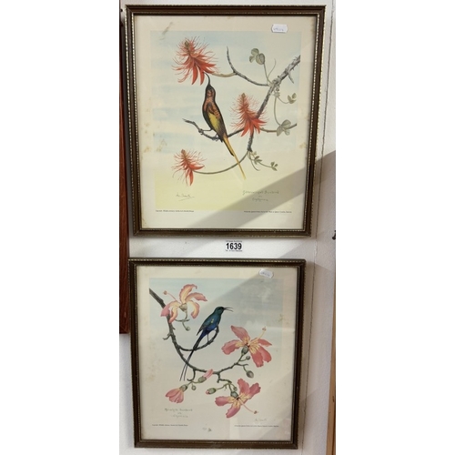 1639 - 2 Vintage Kenya prints of birds and flowers