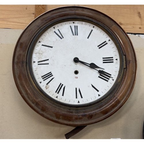 1775 - 2 Victorian round wall clocks both with spring movements