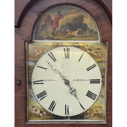 1830 - A 30 hour arched dial grandfather clock featuring a hunting scene.