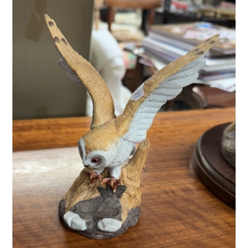 1920 - A H Country artist robin on trowel & 2 owl figures