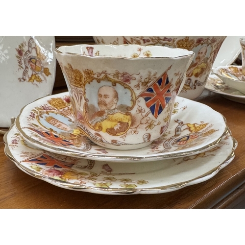 1945 - A vintage Edwardian tea set, 10 piece set Coronation set Of King Edward VII 26/06/1902