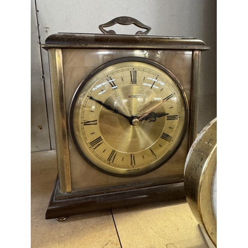 1976 - 3 Clocks including mantel, carriage & an alarm clock