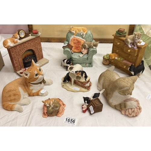 1656 - A quantity of Sheratt & Simpson cat figures etc.