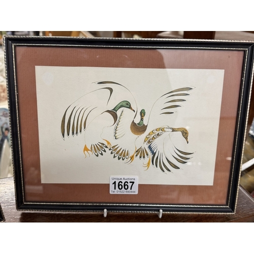 1667 - 2 Prints by Eddy Cobiness of Canadian geese