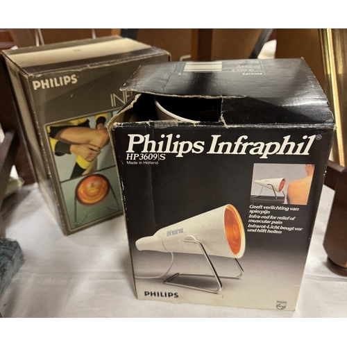 1682 - A boxed Philips Infraphil lamp, 1 other boxed lamp & 1 unboxed. Untested