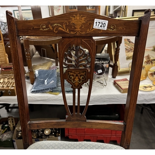 1720 - An Edwardian inlaid bedroom chair