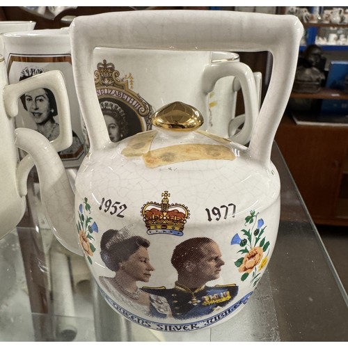 1741 - A collection of royalty commemorative mugs including Edward VII, Loving cup & WW1 peace mug