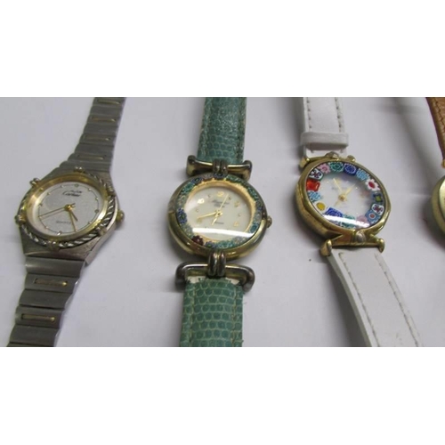 1073 - Six ladies watches including Murano, Chomel, Cartier, Rialto etc.,