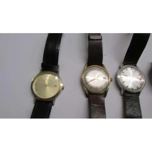 1076 - Five gent's watches including Accurist, Waltham, Reflex etc.,