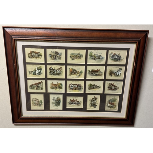 1730B - 2 framed & glazed Walls Cigarettes Old Inns set 4 cards