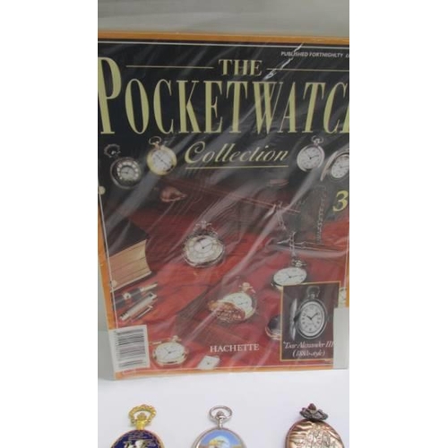 1107 - The Pocket Watch Collection magazines 3 - 13 with appropriate watches.