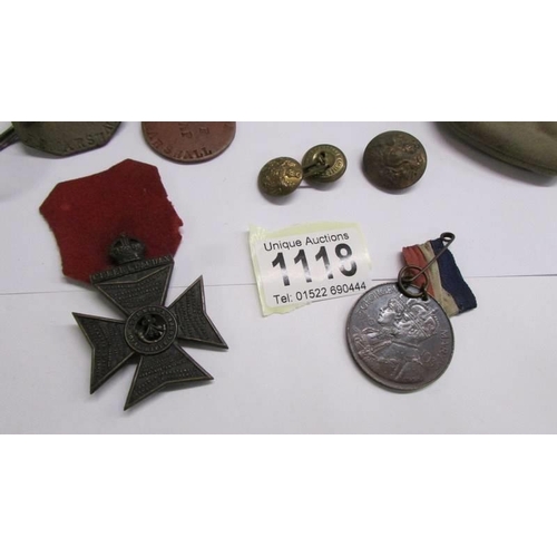 1118 - Two WW1 medals and dog tags for 201391 Pte F. e. Marshall R. S. Fus., 2 WW1 medals for 41006 Pte W C... 