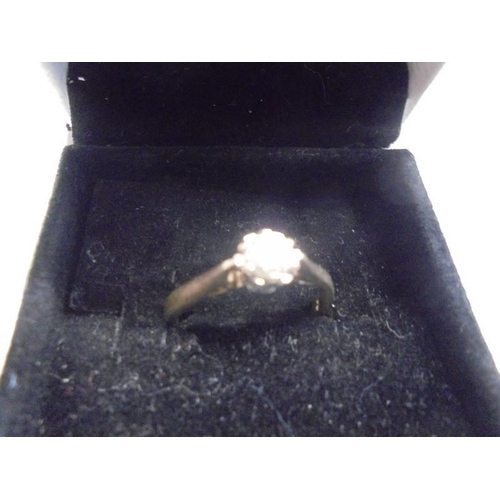 1132 - A single stone 9ct gold diamond ring, Birmingham hall mark, size K, 2.4 grams