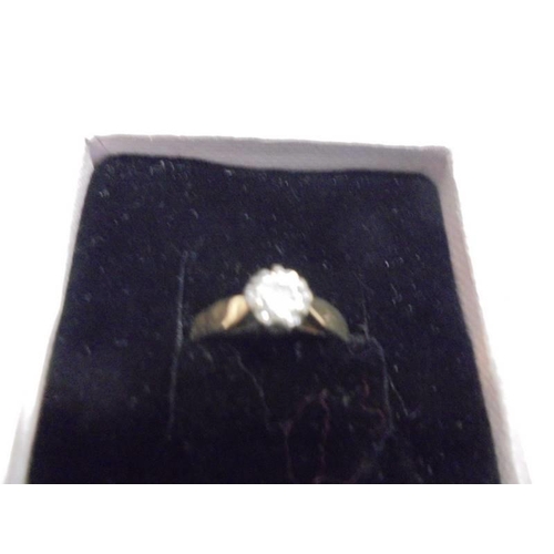 1133 - A single stone 9ct gold diamond ring, Birmingham hall mark, size I, 2.18 grams