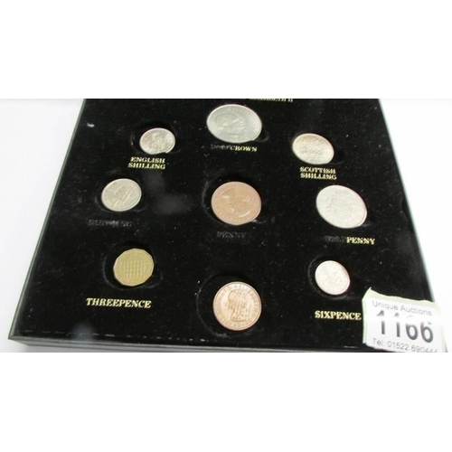 1166 - A Queen Elizabeth II pre-decimal coin set.