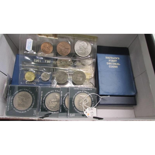 1168 - A collection of coins including crowns, sets, Australian Canberra mint coins etc.