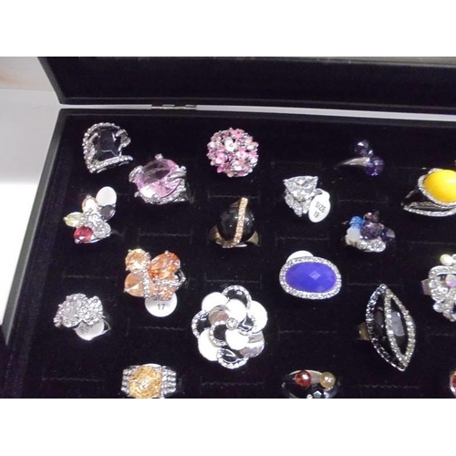 1174 - Fifty good assorted dress rings, all different (case not included).