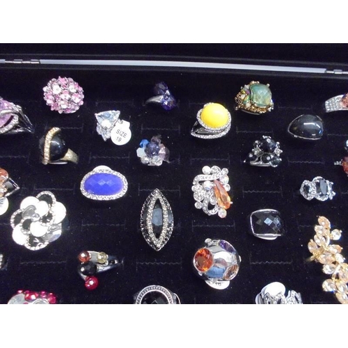 1174 - Fifty good assorted dress rings, all different (case not included).