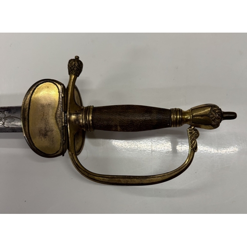 1195 - 18th Century Officers Dress Sword with folding guard