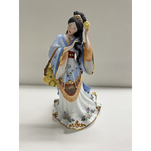 1259 - 3 Danbury Mint Princess figures including Chrysanthemum Princess, Iris Princess & Plum Blossom Princ... 