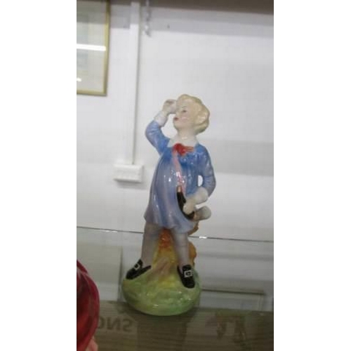 1225 - 7 small Royal Doulton figure - Bo-Peep, Fair Maiden, Bunny, Goody Two Shoes, Valerie, ivy and Boy Bl... 