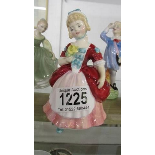 1225 - 7 small Royal Doulton figure - Bo-Peep, Fair Maiden, Bunny, Goody Two Shoes, Valerie, ivy and Boy Bl... 