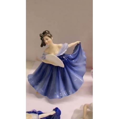 1239 - Five Royal Doulton figures, one a/f.