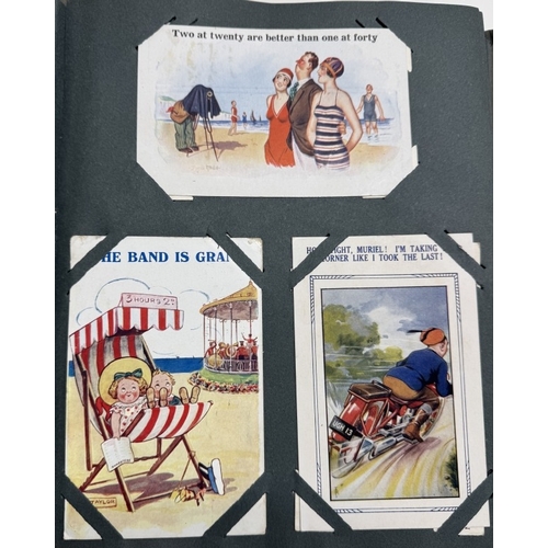 1277 - A book of postcards featuring humorous seaside postcards and vintage birthday cards etc