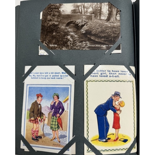 1277 - A book of postcards featuring humorous seaside postcards and vintage birthday cards etc