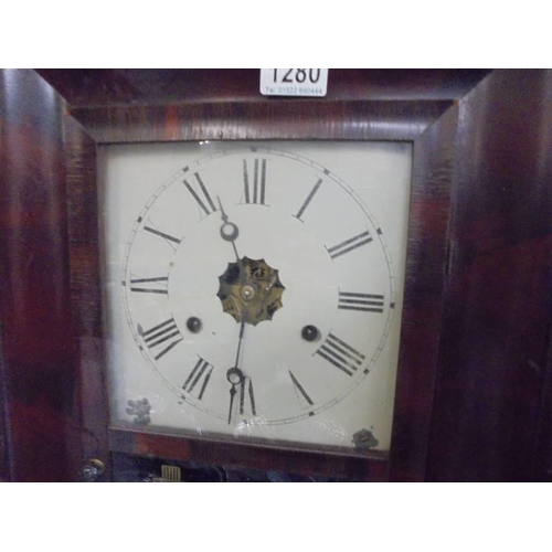 1280 - A late 19th / early 20th century American wall clock. COLLECT ONLY,.