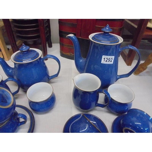 1292 - A blue Denby tea and coffee set.