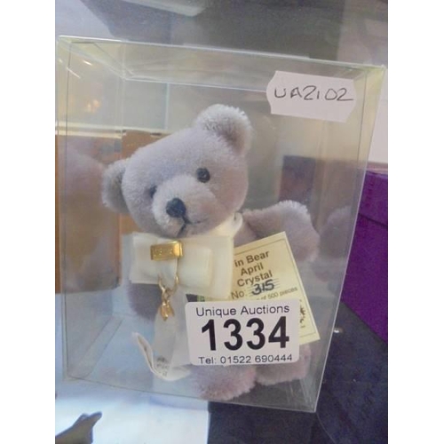 1334 - 3 Boxed limited pin bears (Max & Foxi, April and Martins Birthday).