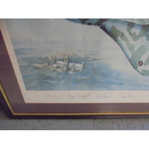 1346 - A signed framed and glazed Vulcan display team print by Erich day.